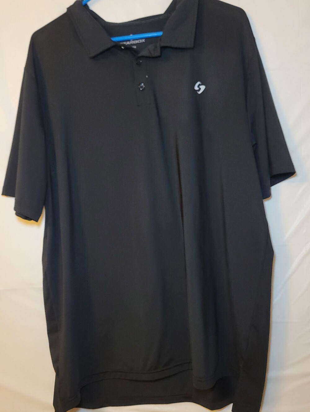 Men's Black Short-Sleeve Polo with Small Emblem
